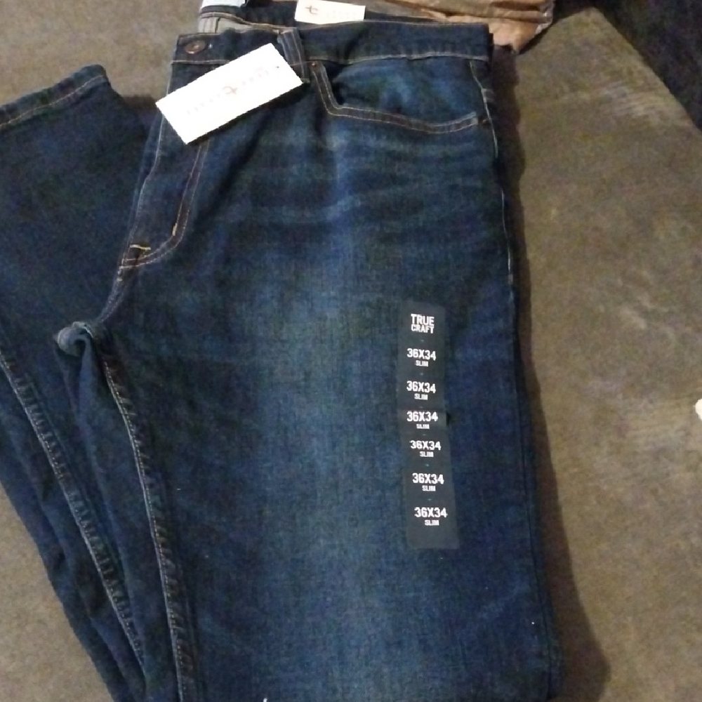 True Craft Men's Deep Indigo Slim Straight Jeans